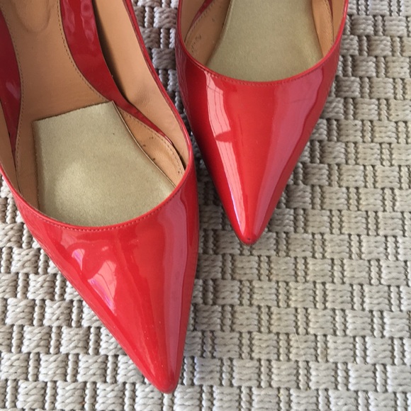 Sergio Rossi Lipstick Red Patant Stilettos Size 9 - Picture 4 of 7
